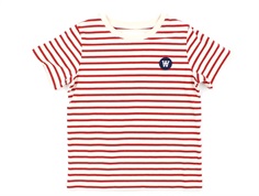 Wood Wood t-shirt Ola off-white/red stripes